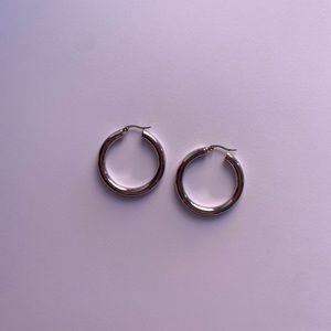 Classic chunky silver hoops